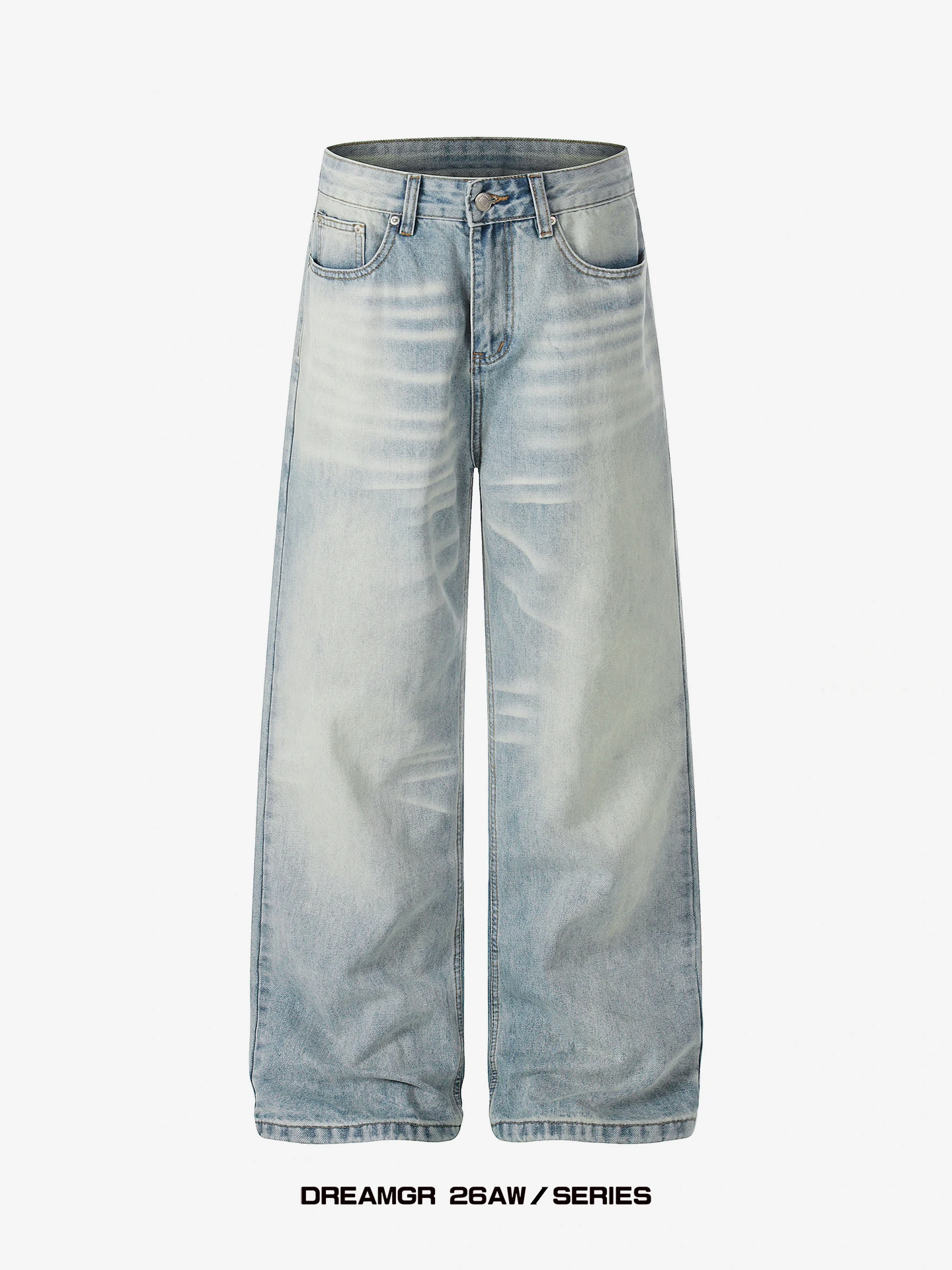 

Retro American Waed Straight Leg Jeans ex High Street Faion Brand Wide Leg Slimming Cotton Denim Pants