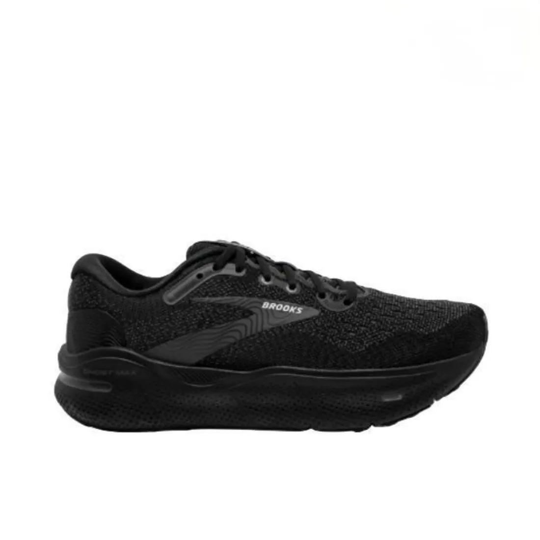 Brooks Ghost Max malla transpirable soporte amortiguador, antideslizante, resistente al desgaste, zapatillas cómodas para correr, negro