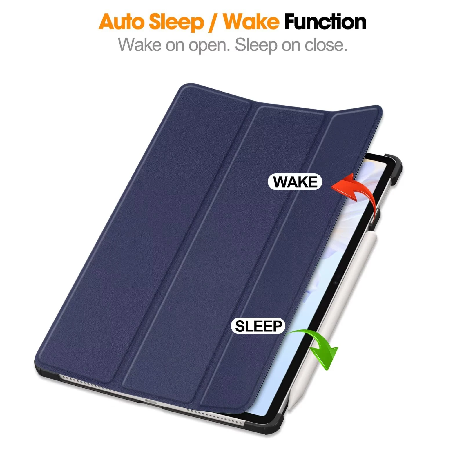 

Tablets Case For Honor Pad V9 11.5 inch PU Leather Trifold Caster Hard Shell Cover
