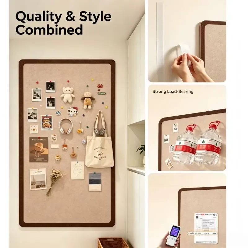 Modern non-drilling felt board photo display wall hook ring decorative cork board professional custom background board