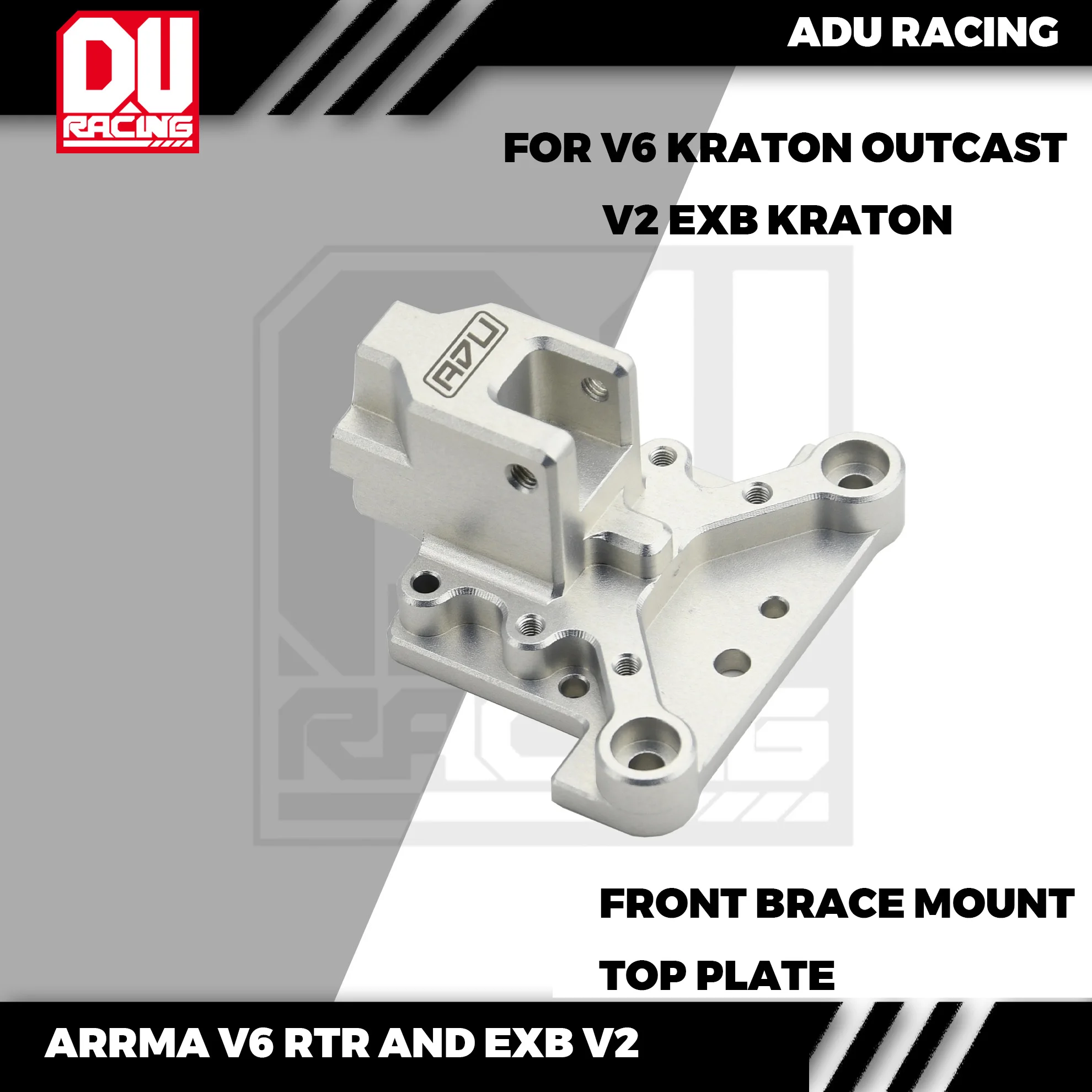 ADU Racing CENTER BRACE MOUNT FRONT CNC 7075 T6 ALUMINUM FOR ARRMA 6S V6 KRATON OUTCAST EXB V2 KRATON