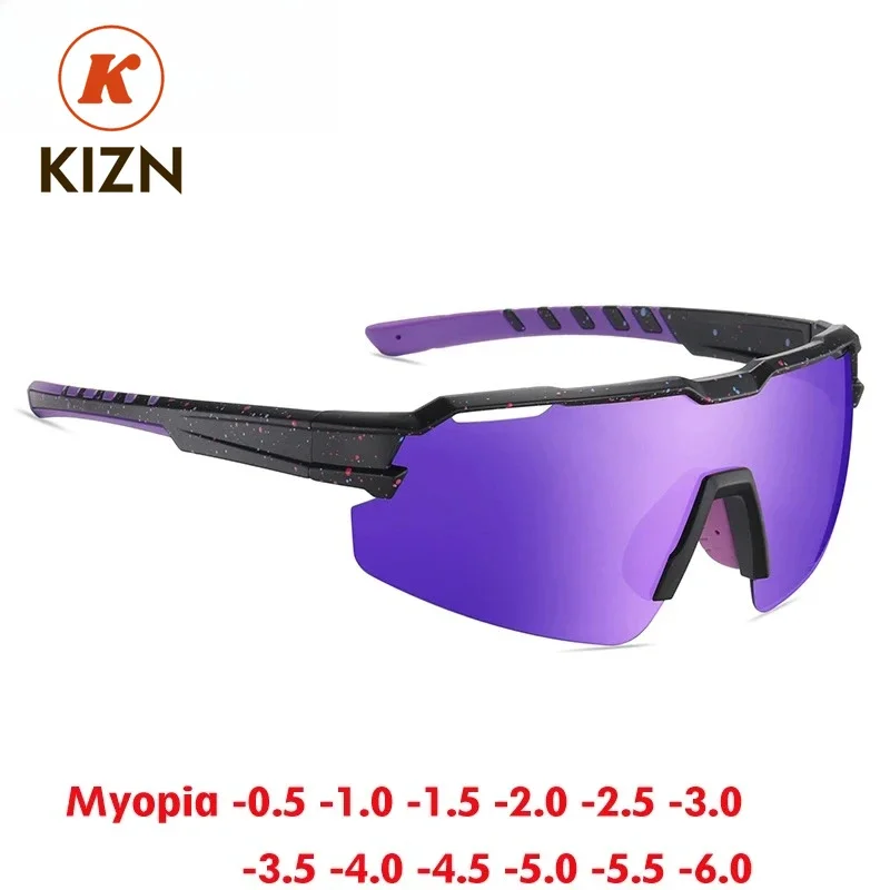 

KIZN Sports Polarized Myopia Sunglasses Tr90 Frame UV400 Men Women Fashion Glasses Cycling Prescription Goggles optics Eyewear