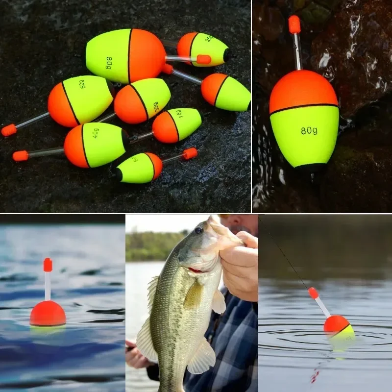 TOSR 5Pcs EVA Luminous Fishing Night Floats Light Stick Foam Plastic Bobber for Sea Rock Fishing Striking Float Accessories image 2