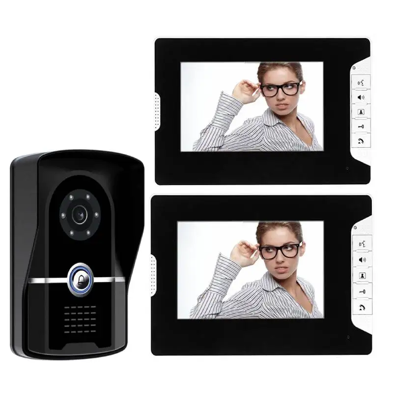 

7" video intercom doorbell night vision IR 700tvl door camera waterproof unlock for home apartment video door phone system