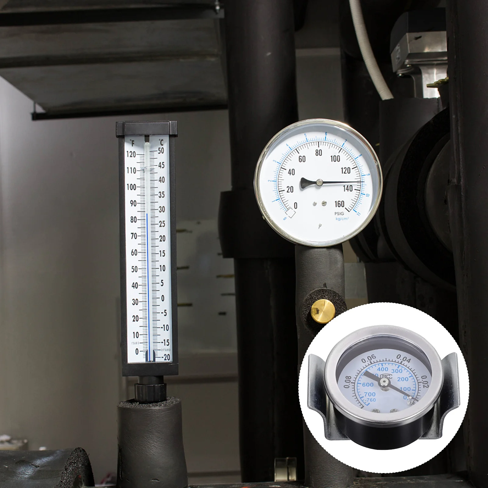 

1Pcs Pressure Gauge Stainless Steel Dual Scale Economical Axial General Purpose Plumbing Heating Air Compressor Manometer