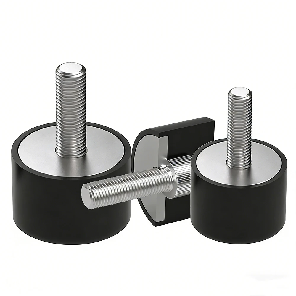 1Pcs VE Type Rubber Shock Absorber Circular Cushion Pad M12 M16 M20 Screw Column Machine Flat Head External Screw Dia 60mm-150mm