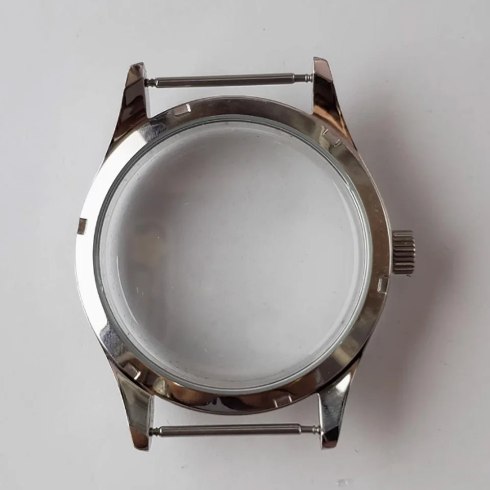 42 มม.สแตนเลสสตีลเหมาะกับ 37 มม.นาฬิกาสําหรับ ETA6497/6498/ST3600/ST3620 การเคลื่อนไหว 3ATM Bubble Glass