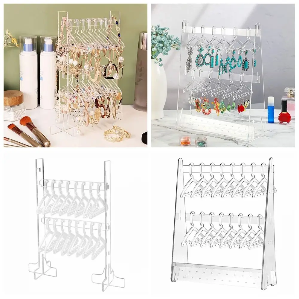 

Креативная акриловая подставка для сережек, прозрачная двухслойная подставка для ювелирных изделий, настольная полка, стеллаж для ювелирных изделий своими руками