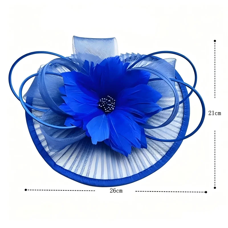 Luxury Hair Drop Fascinator Hat Women Bridal Party Hats Bridal Wedding Show Race Millinery With Fancy Flower Head Accessories