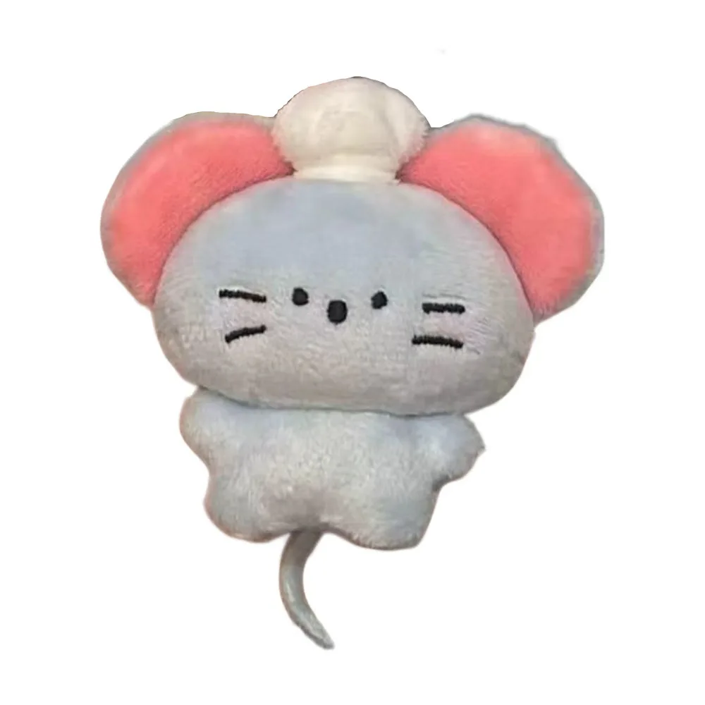 Cute Gluttony Mouse Plush Pendant Keychain Soft PP Cotton Bag Charm Birthday Gift for Students Boys Girls