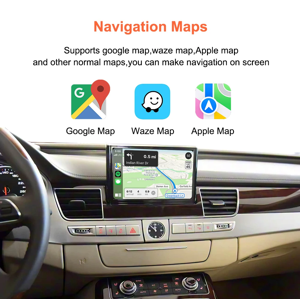 Bonroad Linux Kabelloses CarPlay Android Auto Interface für Audi A8 2012-2018 MMI 3G System 7-Zoll-Bildschirm Upgrade Decoder Box Airplay – Detail 10