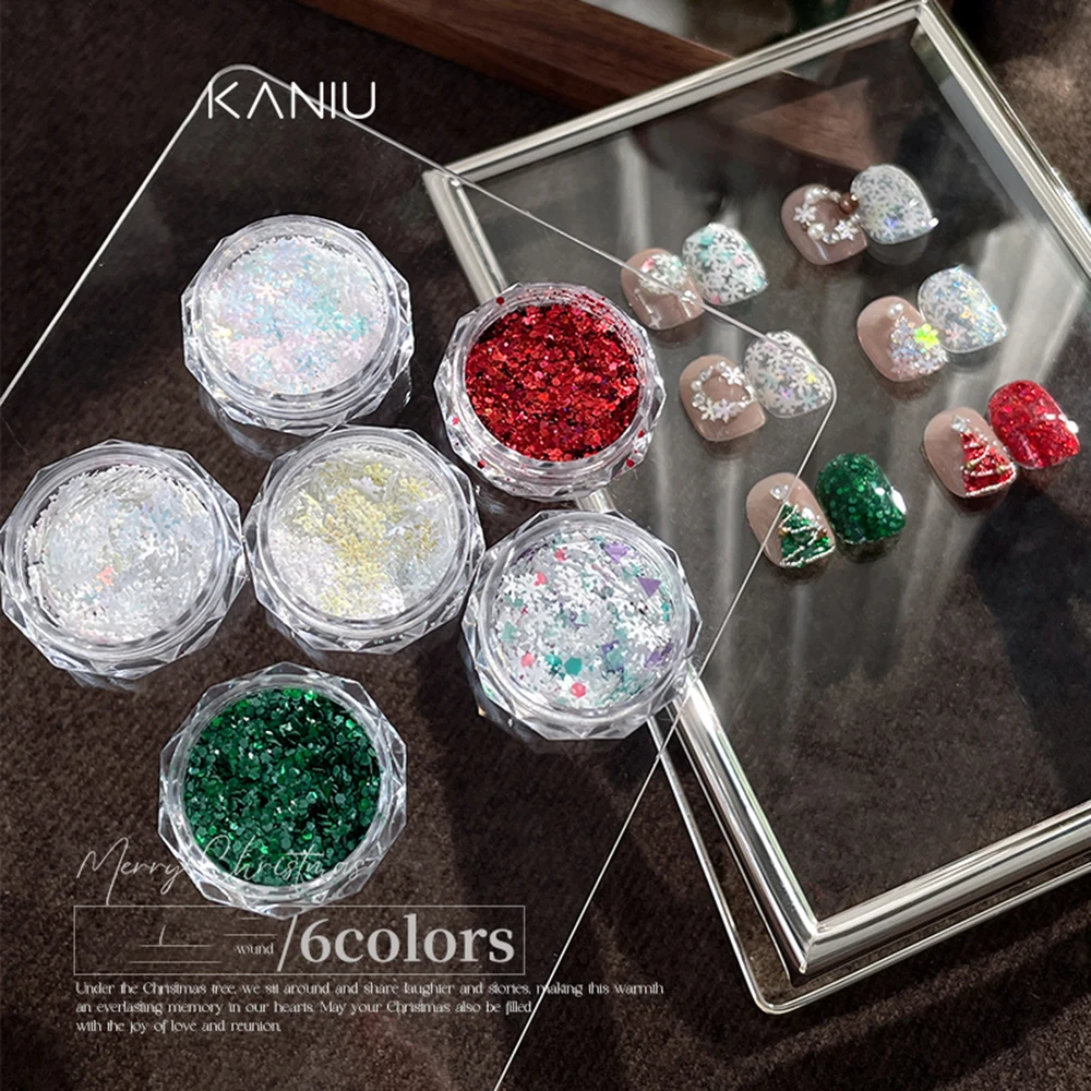 

Рождественский блеск для ногтей, смешанный со снежинкой, лазерная пудра, блестящая золотая фольга, зимний блеск, украшение для ногтей, снежинка, блестки для ногтей