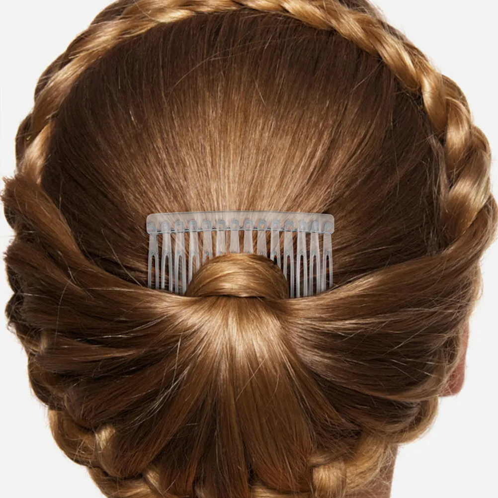 20 Pcs Decorative Comb Fine for Hair Combs Accessories Women Bridal Styling Clear Plastic