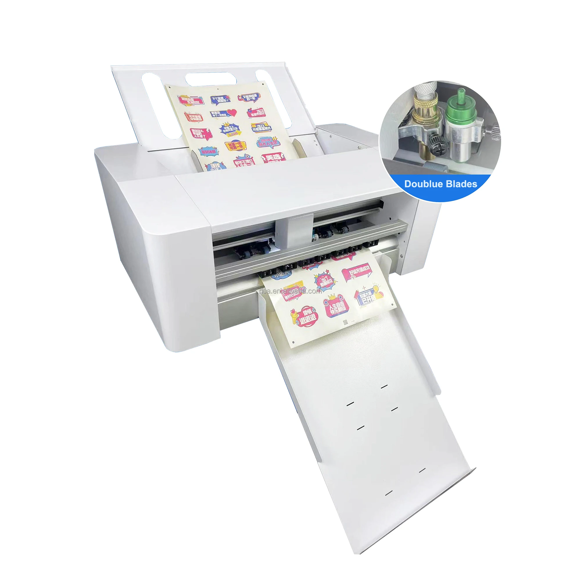 High Speed Servo Motor Digital A3+ Auto Feeding Double Heads Label Die Cutter Creasing And Die Cutting Machine LC-350D