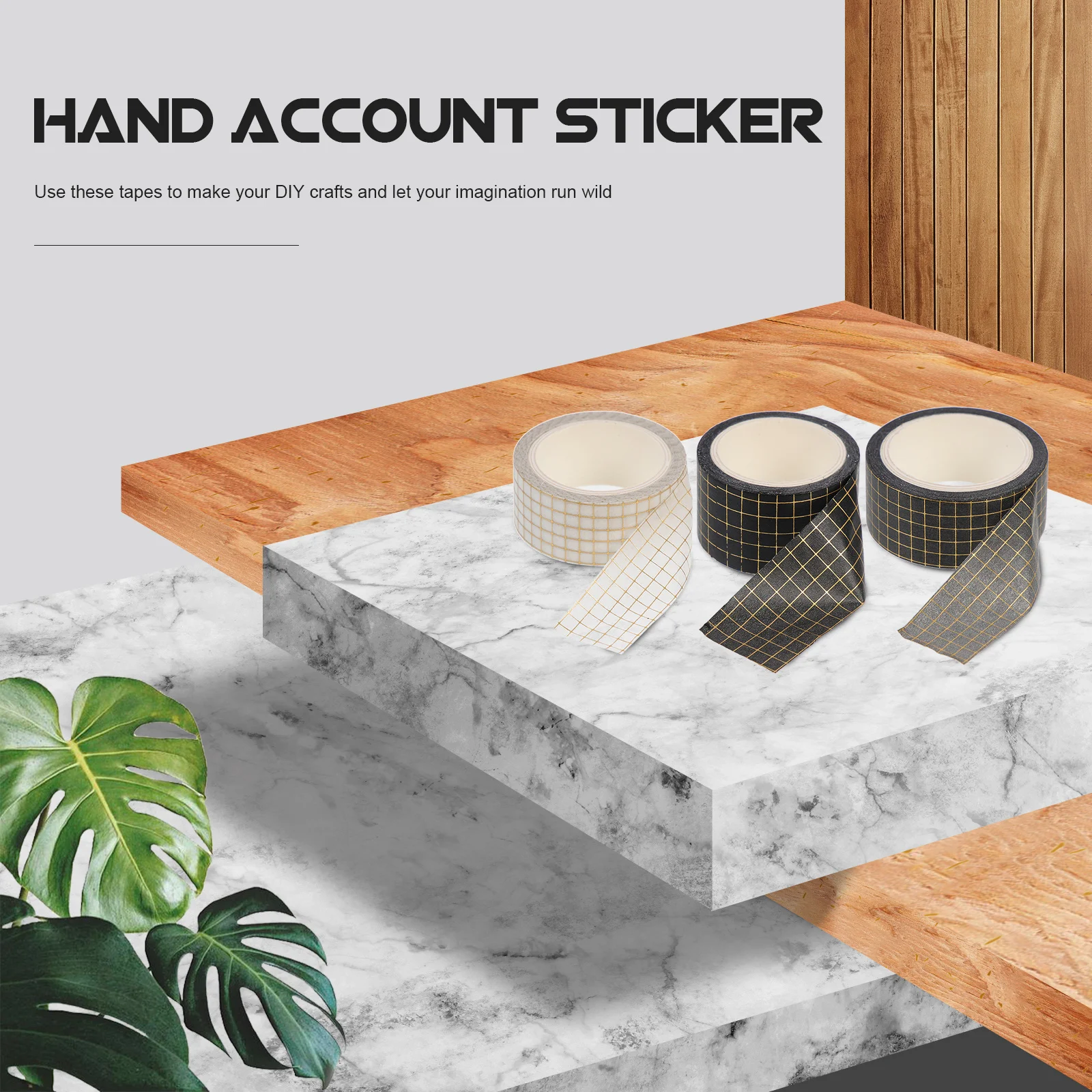 

3 Rolls Scrapbook Tapes DIY Adhesive Decals Easy to Tear Repeated Use Childrens Intelligence Development Scrapbooking Tape