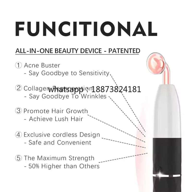 المهنية المنزل استخدام المحمولة اللاسلكي جهاز للعناية بالوجه مدلك تجديد الجلد المسام تقلص عالية التردد عصا لحب الشباب fa
