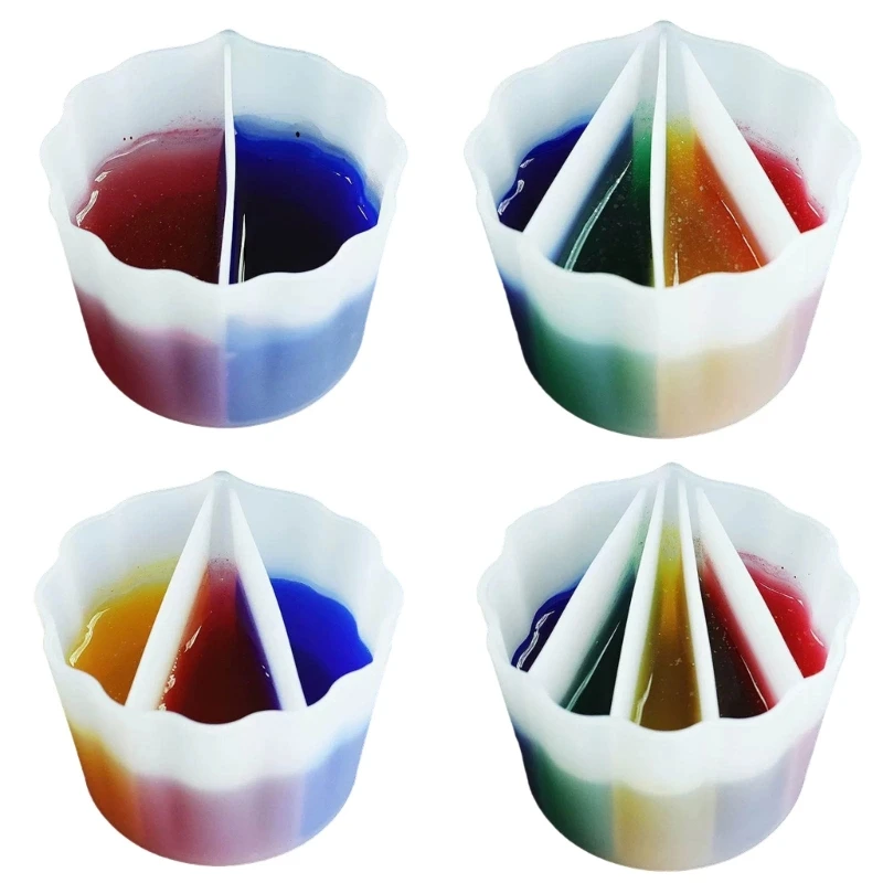 Silicone Distributing Cup 2/3/4/5Grids Liquid Pigment Resin Color Mixing Cups Dropshipping