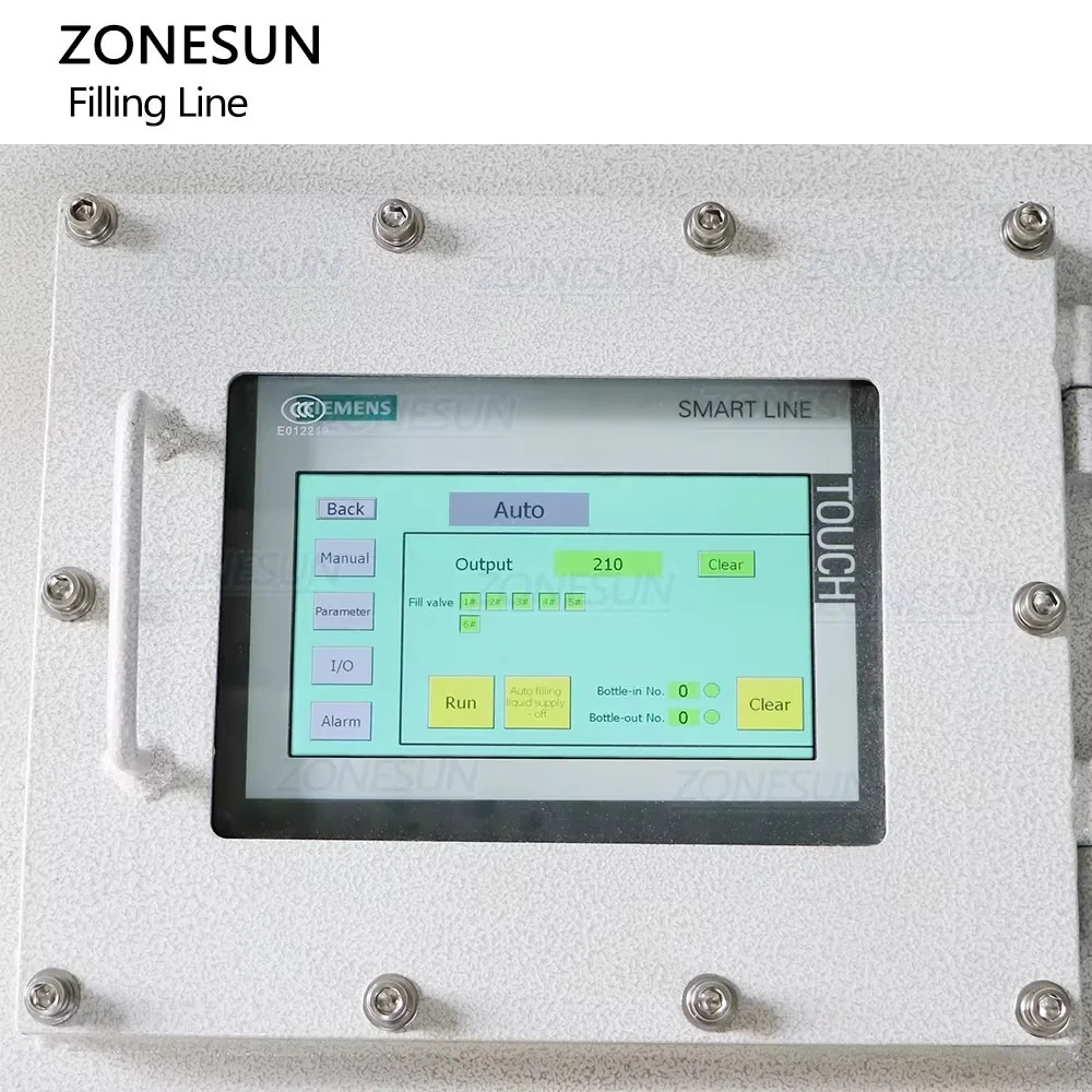 ZONESUN ZS-FAL180F9 Automatic Explosion Proof 6 Heads Linear Gravity Liquid Filling Capping Labeling Machine