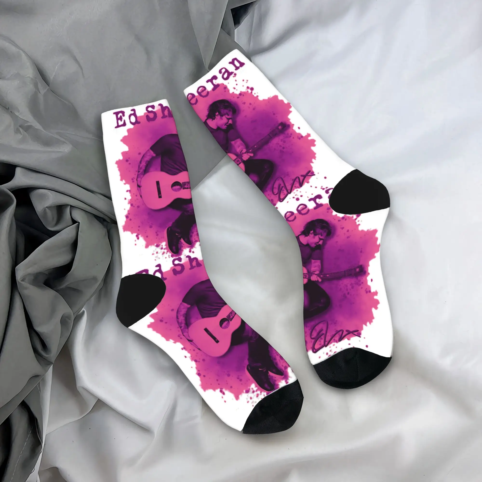 Couple Socks Ed Sheeran Loop Tour Fan Art  Stockings Autumn Korean Medium Soft Socks Design Running Sports Anti Bacterial Socks