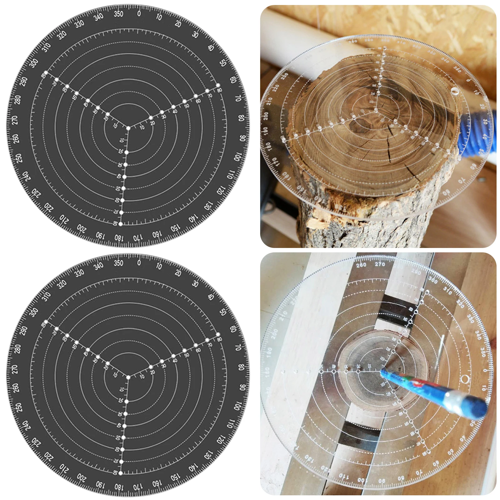 Round Center Finder-Compass Layout Measuring Centering Ruler Precise Scale Drawing Tool For Wood Turning Lathe Work Locating