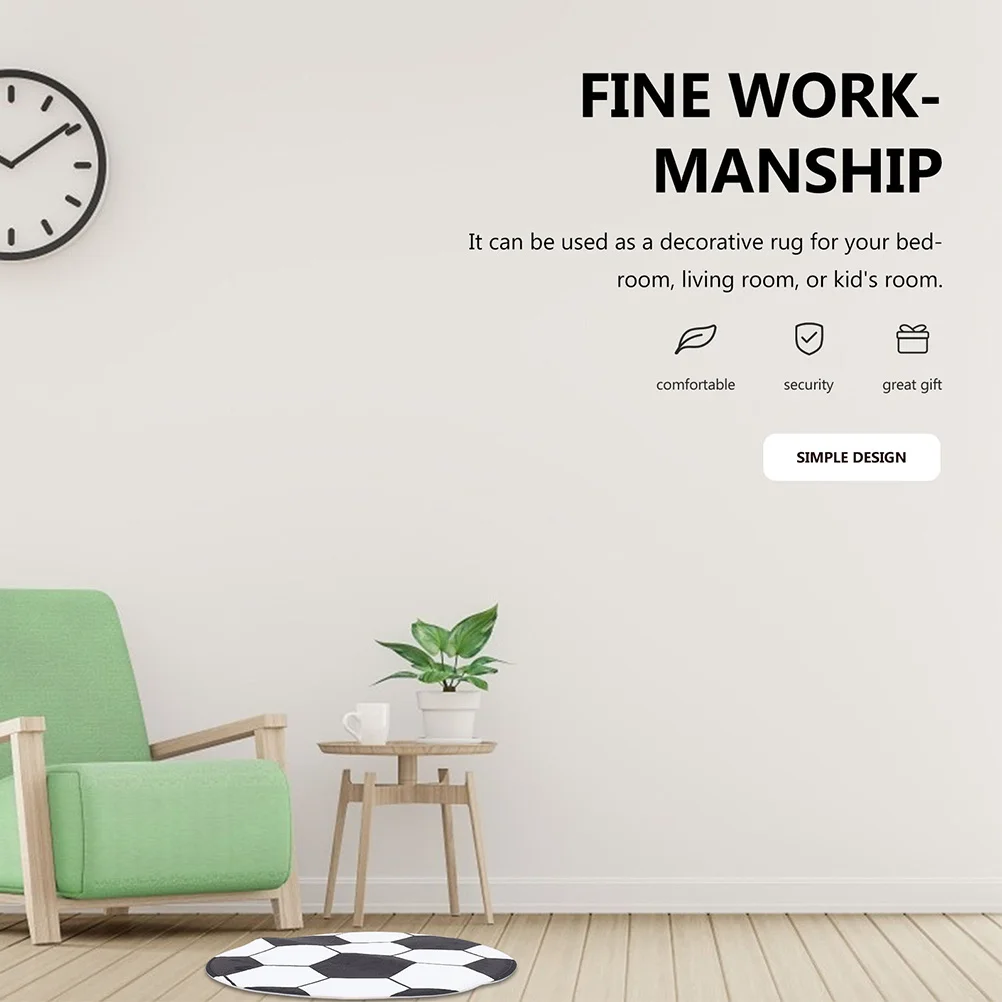 

Round Football Carpet Soccer Pattern Soft Floor Mat For Office Chair Bedroom Home Decor Area Rug Hardwood Floor Protector