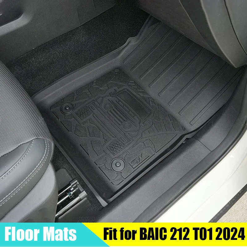 Car Floor Mats Suitable for BAIC 212 T01 2024 2025 Modified Auto TPE Environmentally Friendly Waterproof Floor Mats Accessories