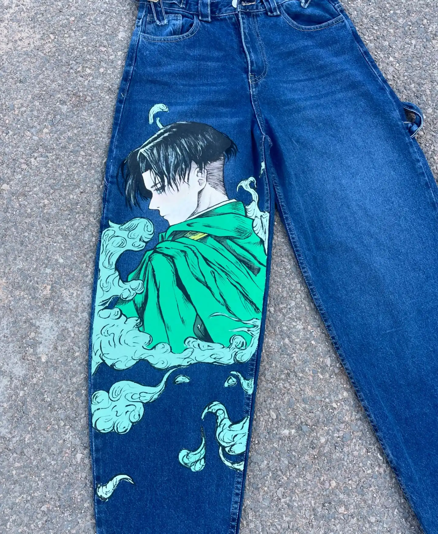 Harajuku Anime Liweil Stampa Pantaloni Y2k Jeans per uomo Baggy Jean Popolare Streetwear Pantaloni a vita alta da donna a gamba larga