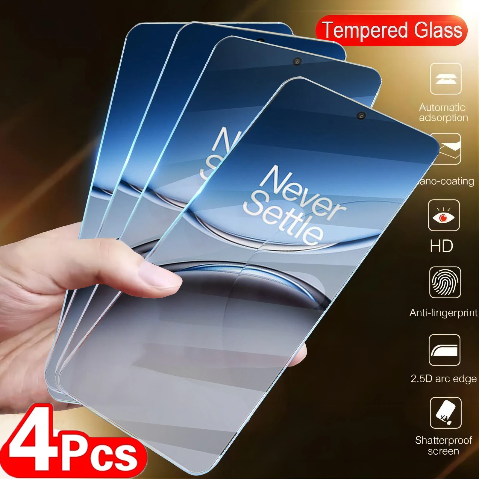 4 قطعة حامي الشاشة ل Oneplus Nord 4 CE 3 2 Lite 8T 9R 9rt 10T الزجاج المقسى ل OnePlus Ace 2 Pro Nord 2T #1