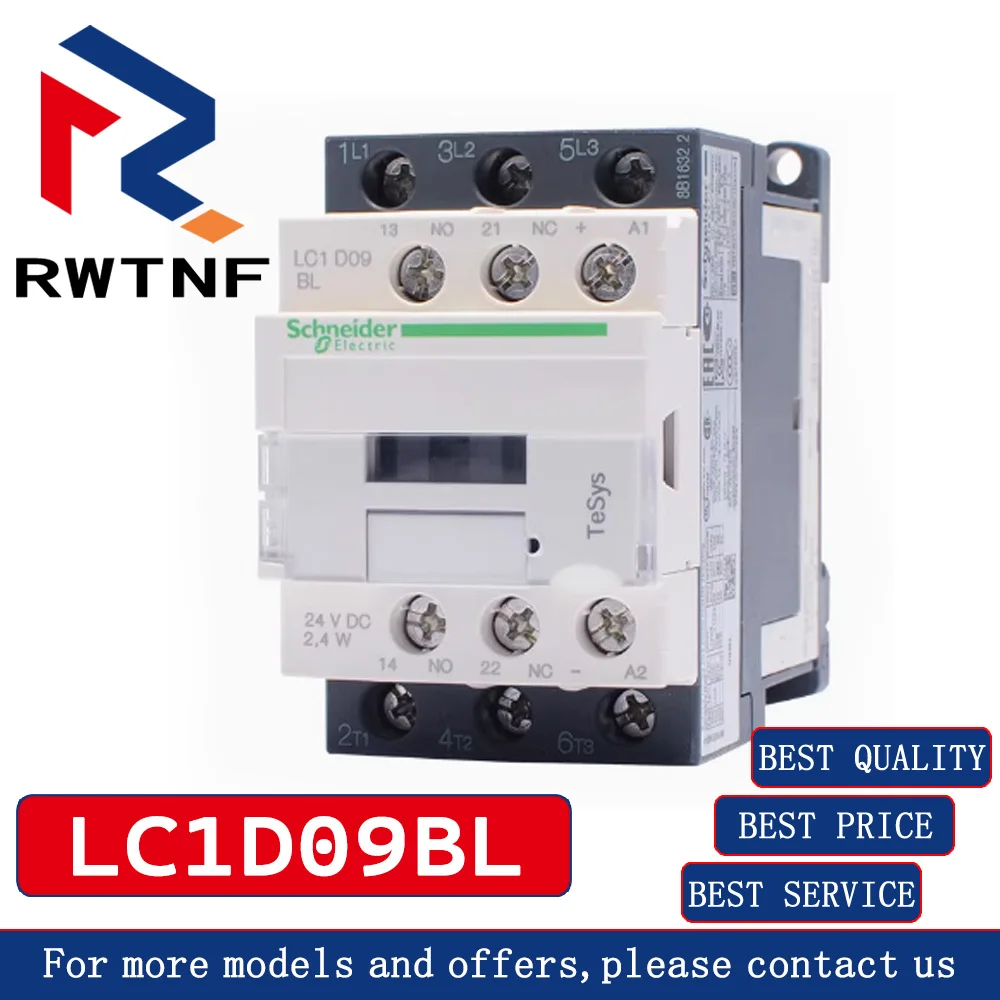 Novo genuíno lc1d09bl schneider DC-24V baixo consumo de energia do contator dc, estoque de armazém 100% original