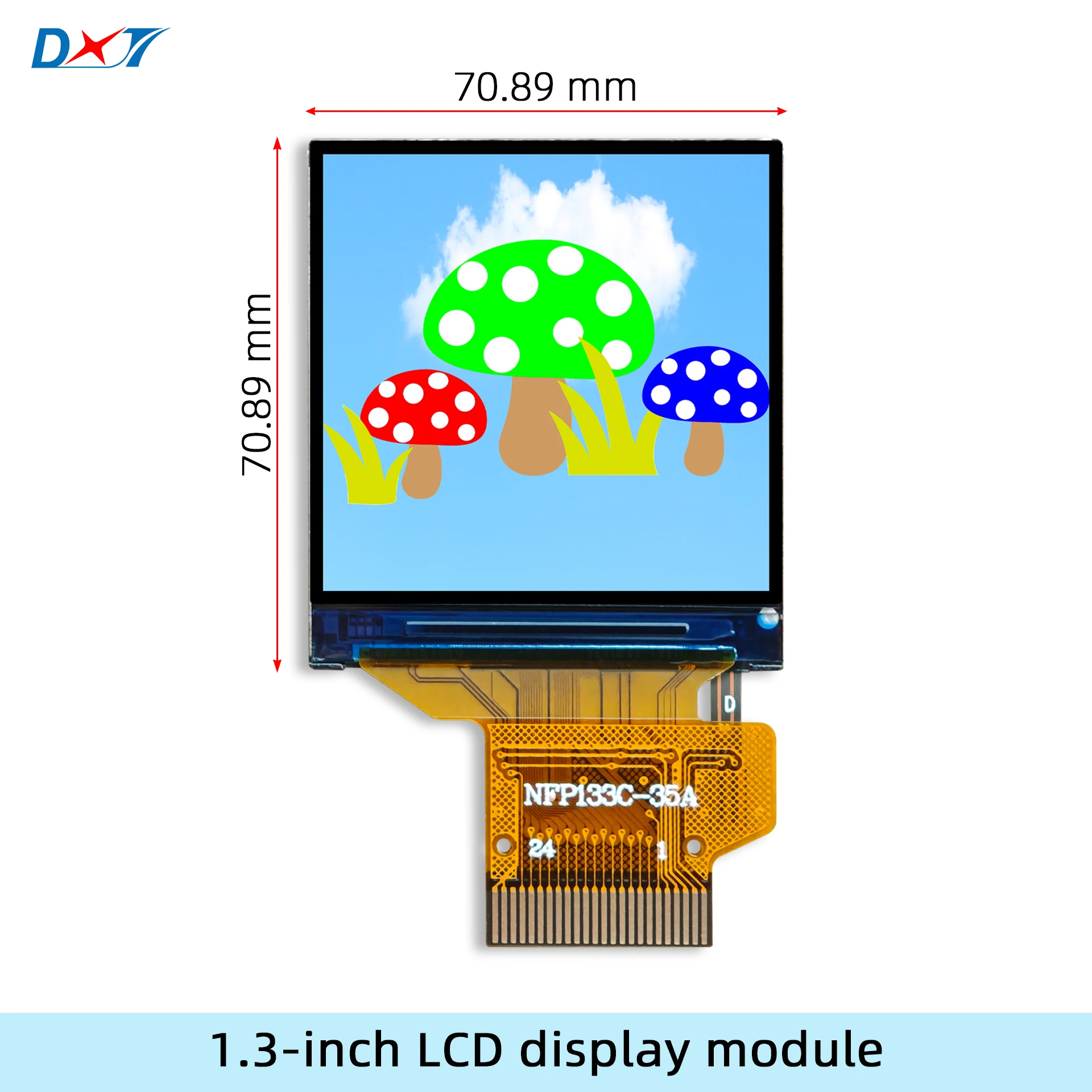 1.3-inch TFT LCD display module, 240*240 resolution, MCU 8080 interface, SPI serial interface, ST7789
