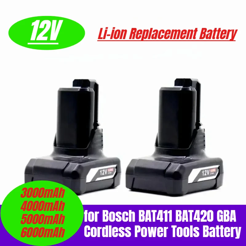 12 فولت 6000 مللي أمبير لبوش 12 فولت/10.8 فولت ليثيوم أيون استبدال البطارية BAT411 BAT420 GBA أدوات كهربائية لاسلكية البطارية