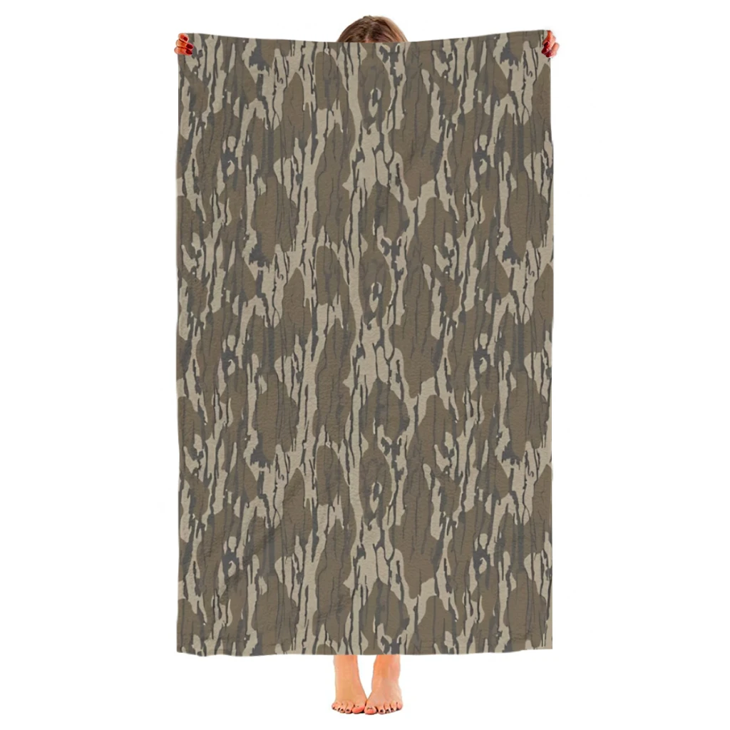 

Everything Bottom Lands Camo Beach Towel Poncho Bathing Towels Cover-ups Quick Dry Sand Free Yoga Spa Gym Pool