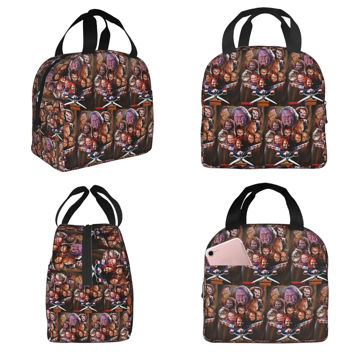 Bride Of Chucky Horror Film Movie Insulated Lunch Bag for Women Office Cooler Thermal Food Box Tote Lunch Boxes Container