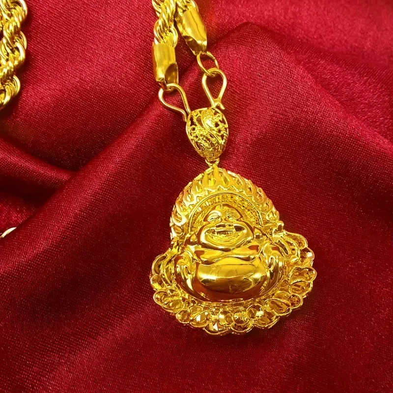 

9999 Real Gold 24K Japan and Korea fashion safety Guanyin Buddha pendant fashion necklace pendant