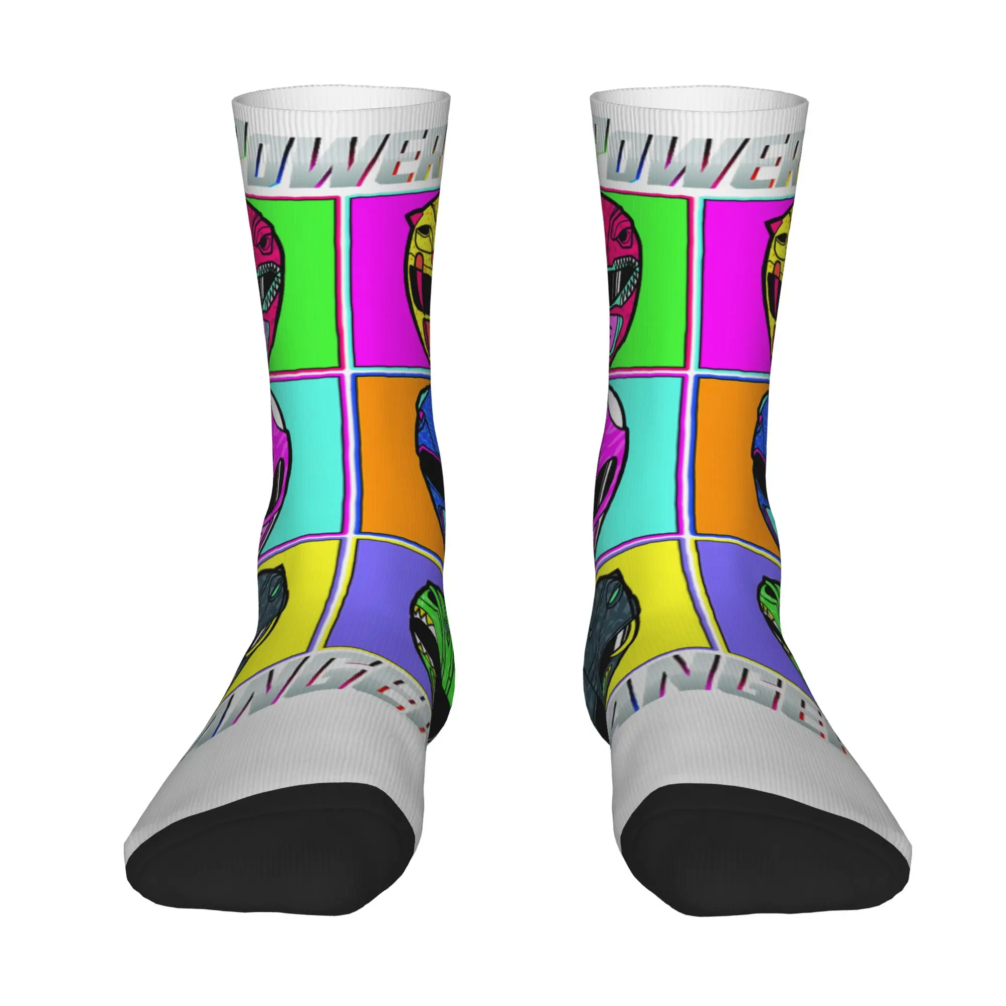 Socks Vintage Power Rangers Pop Art Warhol Portrait Box Up Crazy Men's compression Socks Unisex  Funny Crew Sock