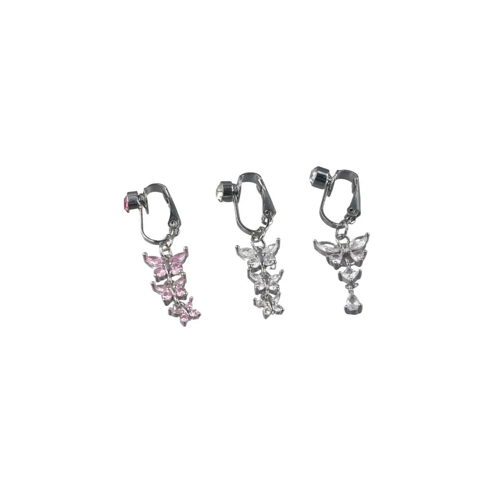 الزركون المتخصصة تصميم غير ثقب فراشة البطن زر الغضروف كليب وهمية البطن ثقب كليب النساء البطن الدائري مجوهرات للجسم #3