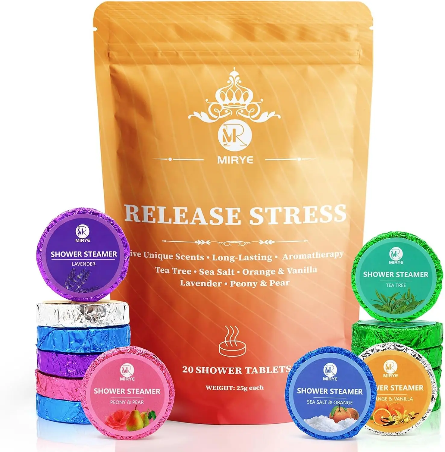 

Aromatherapy Shower Steamers, Valentine's Day Gifts for Women and Men, 20-Pack Organic with Essential Oils