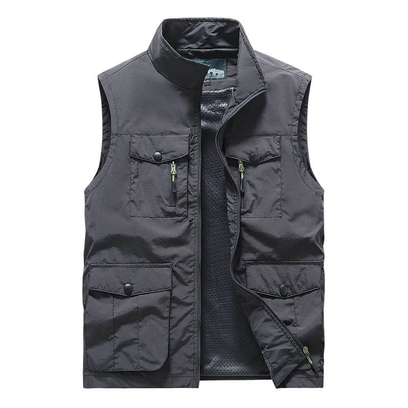 Spring Autumn Outdoor Vest Top Men's Waterproof Sleeveless Tactical Jacket Pocket Fishing Clothing Hunting Wear