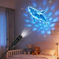 Creative Dreamy Whale USB Projection Lamp 3/6/10pcs Patterns LED Projects Light Rose,Jellyfish Atmosphere Light Festive Gift 3