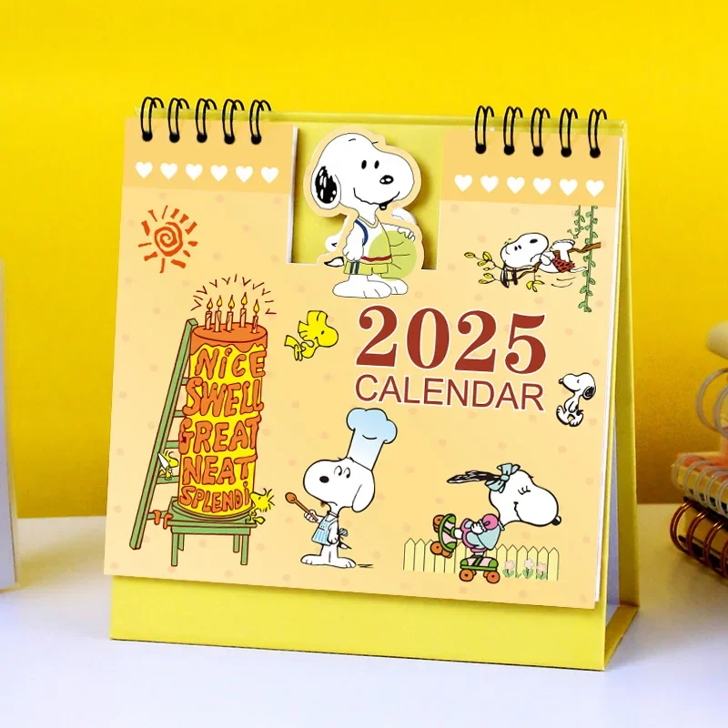 2025 Snoopy Desk Calendar Anime Stand Calendar Daily Weekly Scheduler Planner Agenda Organizer School Stationery Office Supplies