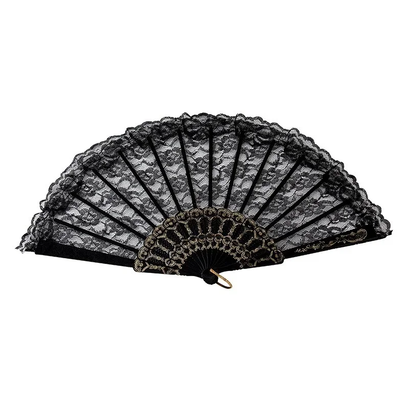 10 pcs Retro Style Summer Lace Dance Performance Photography Photo Props Clothing Accessories Women's Folding Fan