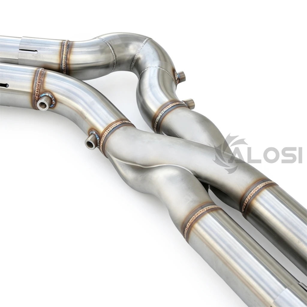 Z-tube exhaust middle section with resonator for BMW G80 M3 G81 M3 Touring G82 M4 G87 M2 Stainless steel exhaust middle pipe