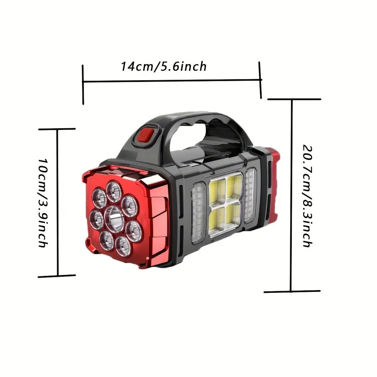 1pc-new Solar LED Multi-function Portable Light USB Dual Light Source Outdoor Searchlight Camping Light Strong Light Flashlight