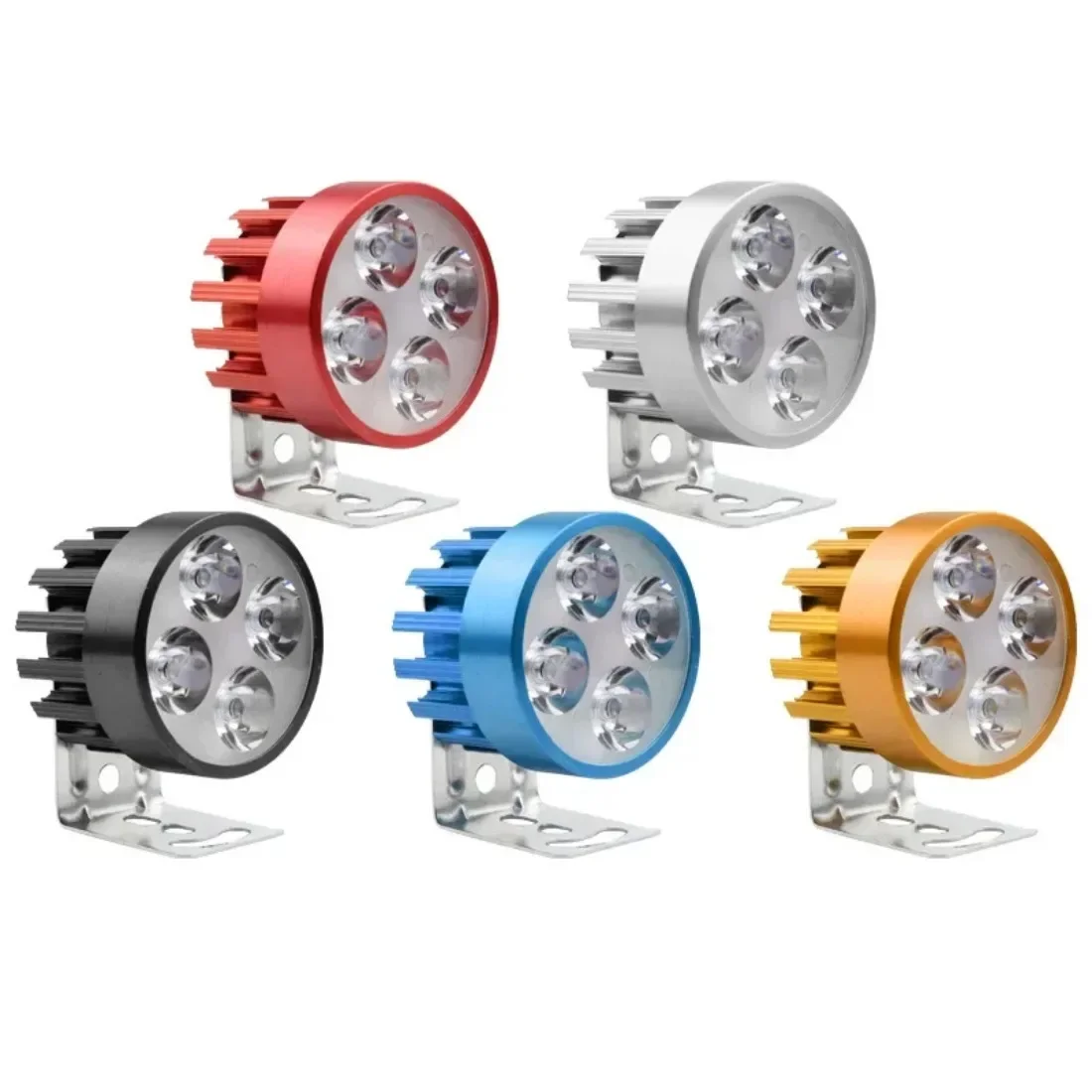 4 LED 5 Colors 12V-90V LED Motorbike E-bike Headlamp Super Bright Light Waterproof Bulb car styling  Motorcycle Headlight