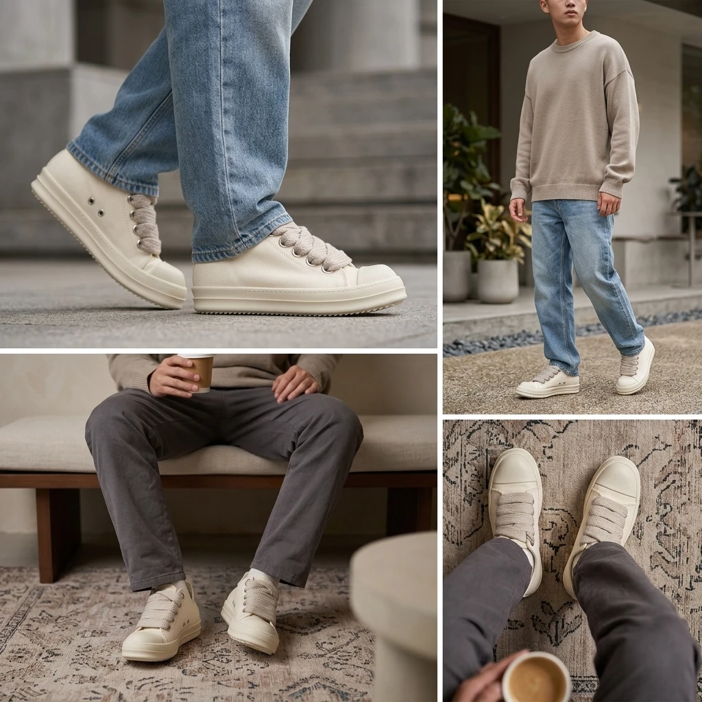 Brand Casual Men Shoe Jumbo Lace Up Women Sneaker Flat Canvas Luxury Trainer Low Top White Designer Footwear Summer Street Shoe