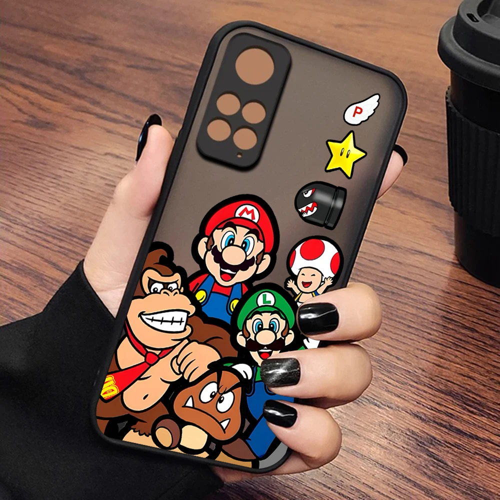 Classic Hot Games Super Marioes Phone Case For Xiaomi Redmi Note 13 12 11 10C 10X 9A 9T 9C 8 Pro Plus 5G Matte Transparent Cover