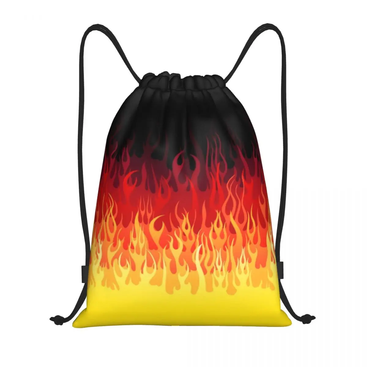 Red Burning Fire Racing flashes borsa con coulisse uomo donna pieghevole sport Gym Sackpack zaini da allenamento