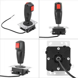 Arcade Joystick Flight Stick With Vibration Trigger Joystick Red Top Fire Button 8 Way Direction Control Wshaft Arcade DIY Parts