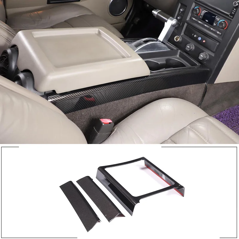 

For 2003-2007 Hummer H2 ABS carbon fiber car styling car central control gear panel decorative frame sticker car interior parts