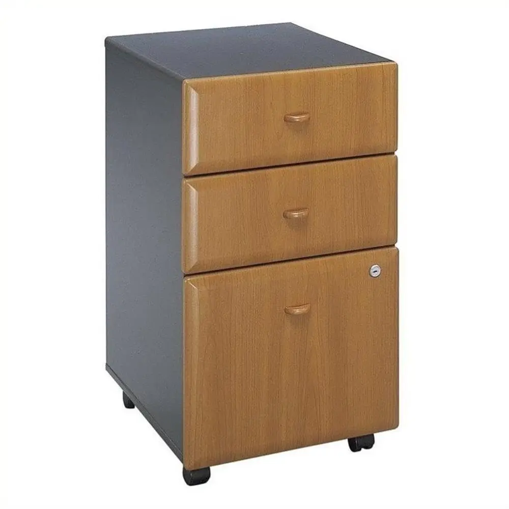 

3 Drawer Mobile File Cabinet Locking Casters Cherry Laminate Engineered Wood 28x16x20 Home Office, Customized